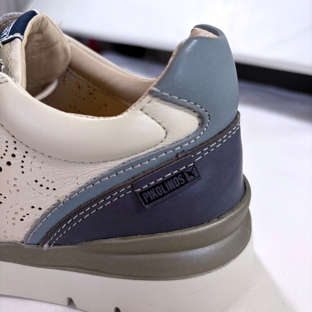 Pikolinos Cantabria Never Worn Cream Grey Leather Perforated Zip Sneakers 38 - Picture 11 of 16
